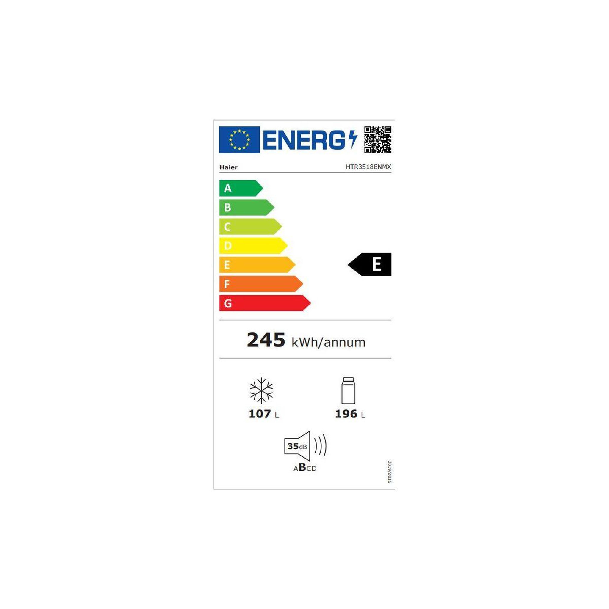 Voir la diapositive 6 : HAIER Réfrigérateur combiné HTR3518ENMX