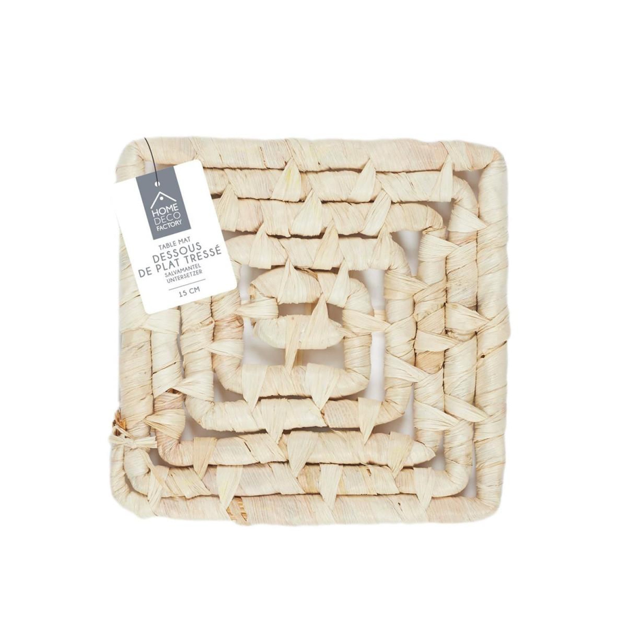 Voir la diapositive 5 : The Home Deco Factory Dessous de Plat Carré  Tressé  15cm Beige