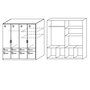 Armoire 4 portes + 8 tiroirs PAK, L181xH197cm 