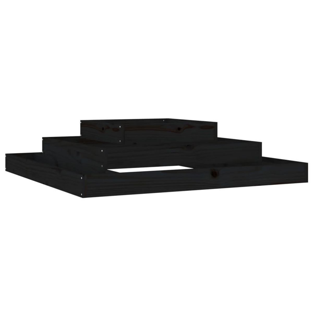 VIDAXL Jardiniere Noir 110x110x27 cm Bois massif de pin