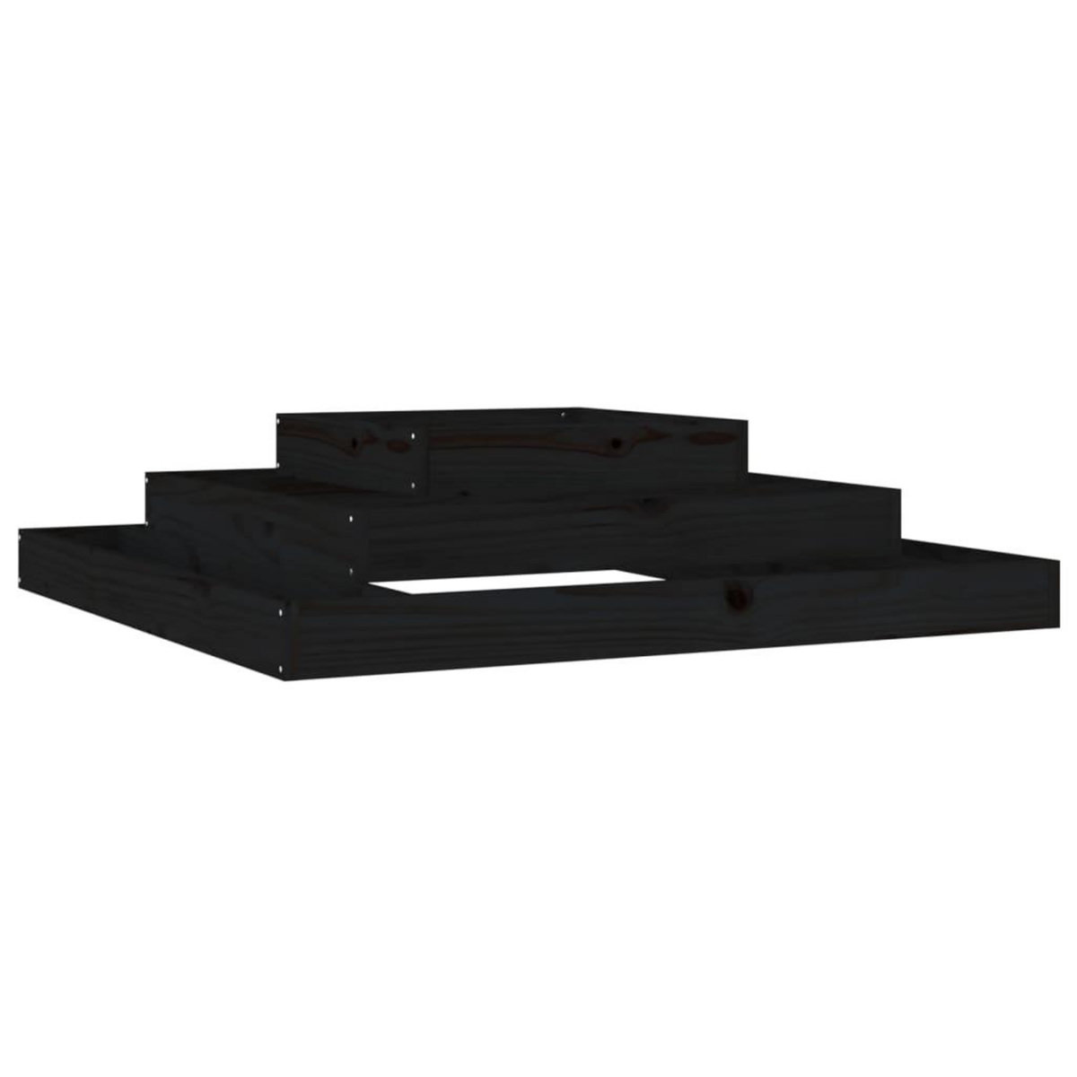 VIDAXL Jardiniere Noir 110x110x27 cm Bois massif de pin