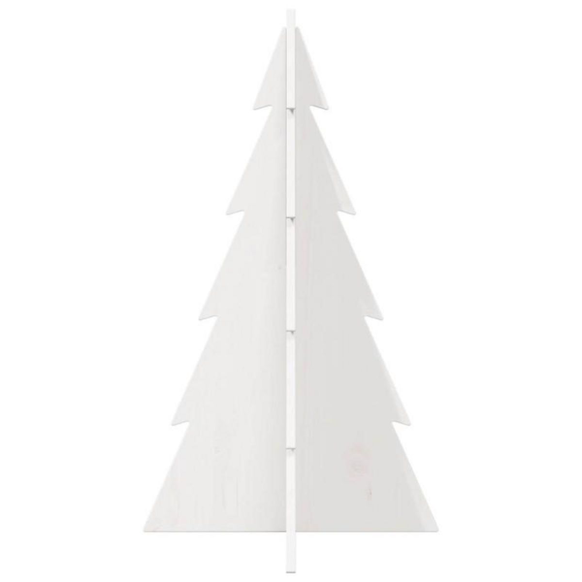 VIDAXL Arbre de Noël en bois pour décoration blanc 80 cm pin massif