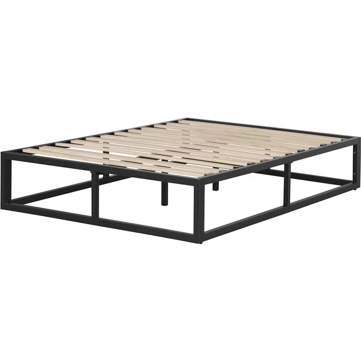 Habitat et Jardin Cadre de lit en métal 140 x 190 cm - Noir