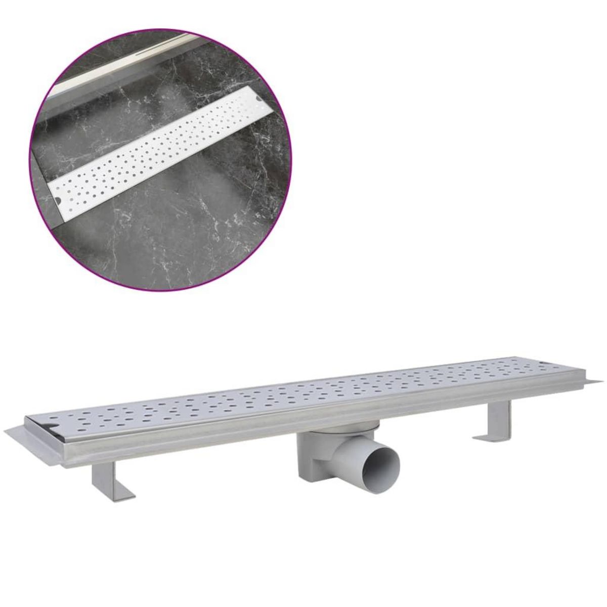 VIDAXL Drain de douche lineaire 630x140 mm acier inoxydable
