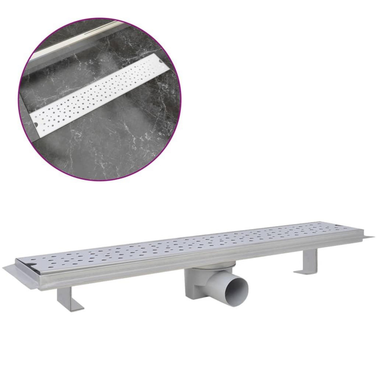 VIDAXL Drain de douche lineaire 630x140 mm acier inoxydable