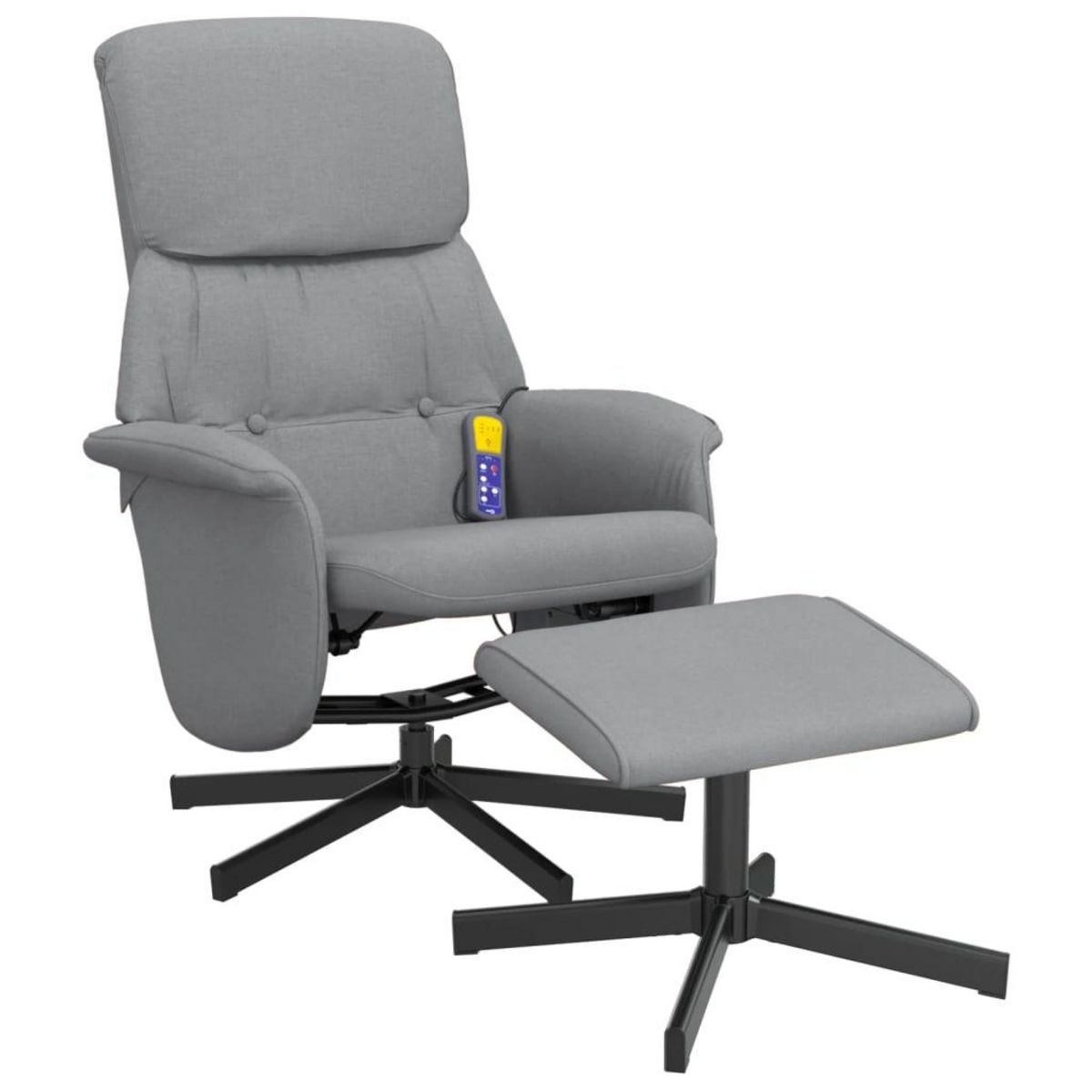 VIDAXL Fauteuil inclinable de massage et repose-pied gris clair tissu