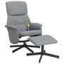 Voir la diapositive 3 : VIDAXL Fauteuil inclinable de massage et repose-pied gris clair tissu