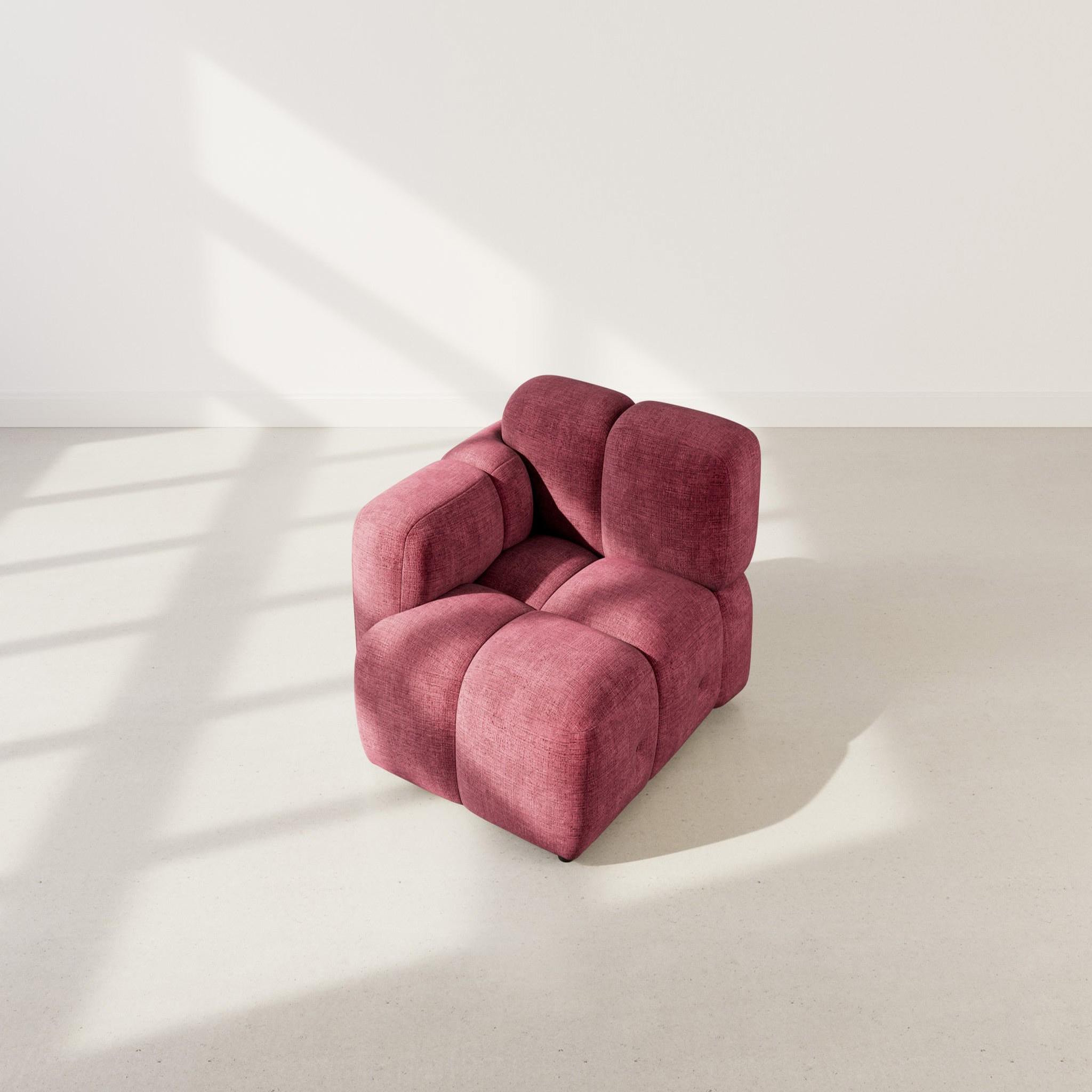 Voir la diapositive 3 : LISA DESIGN Grace - module d'assise gauche en velours texturé
