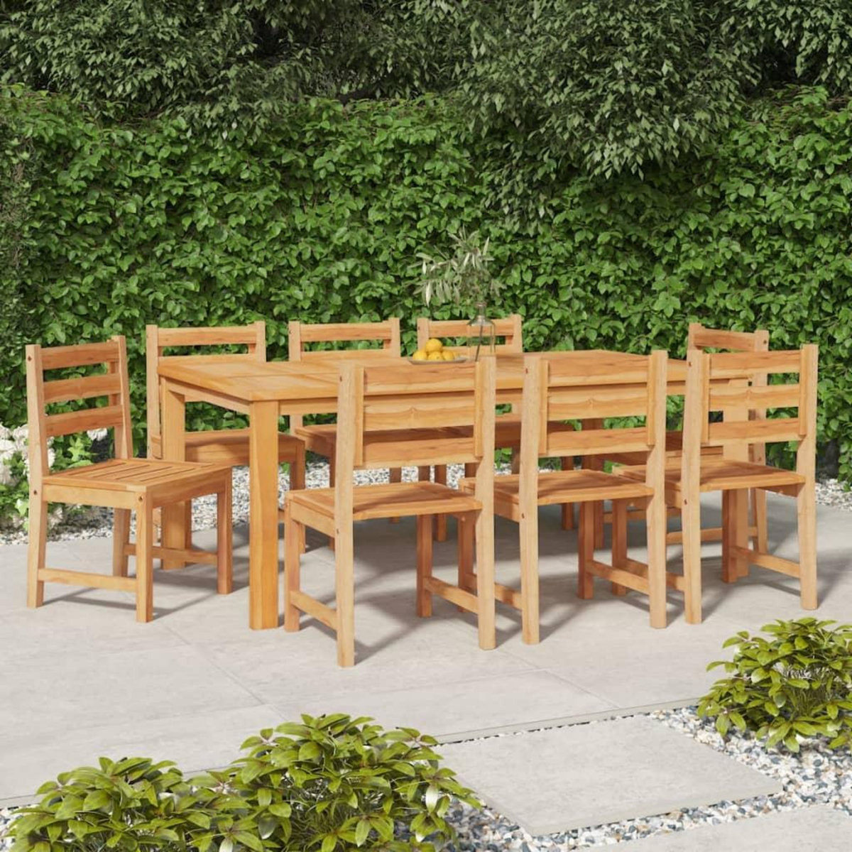 VIDAXL Chaises de jardin lot de 8 Bois de teck solide