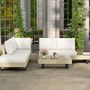 Voir la diapositive 2 : OUTSUNNY Ensemble salon de jardin d'angle 5 places design contemporain coussins déhoussables table basse acier époxy résine tressée beige