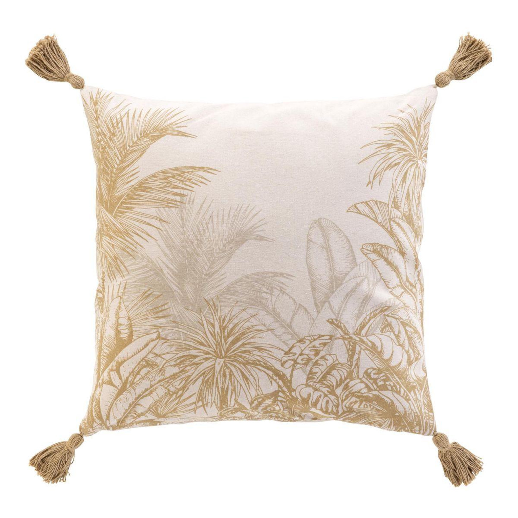 Douceur d'Intérieur Coussin déco imprimé  dune  45x45cm naturel