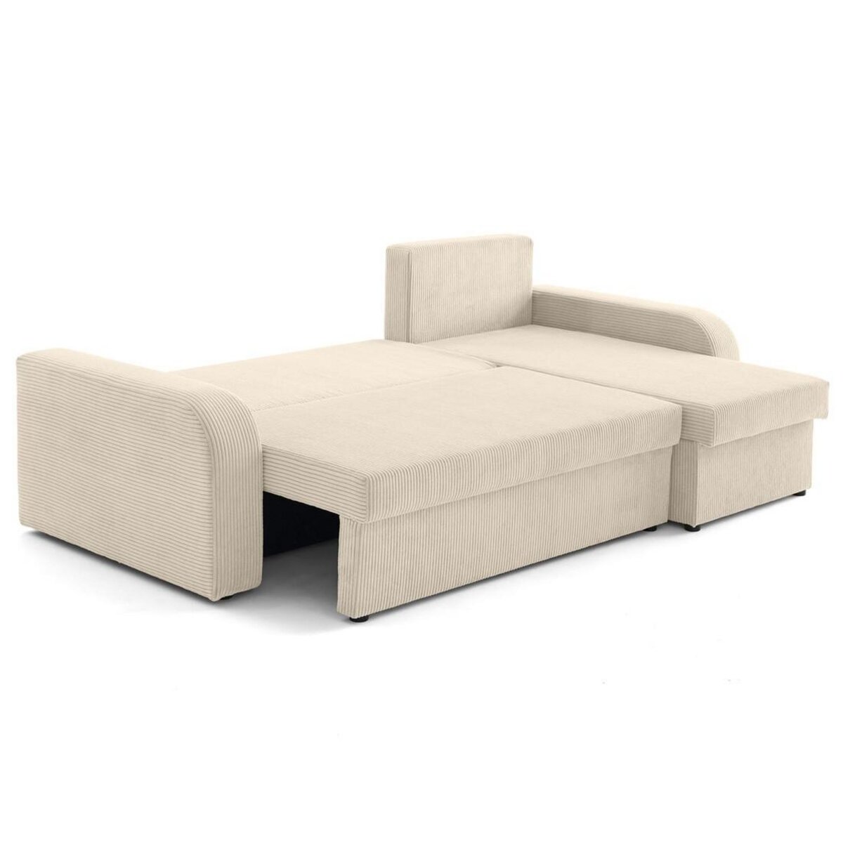 BEST MOBILIER Valos - canapé d'angle réversible - 4 places - convertible avec coffres - en velours côtelé