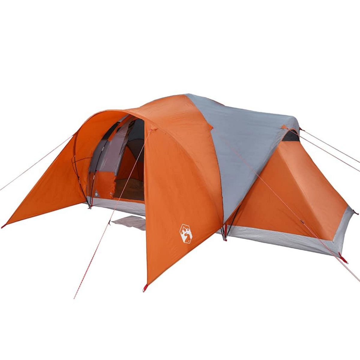 VIDAXL Tente familiale a dome 6 personnes gris et orange impermeable