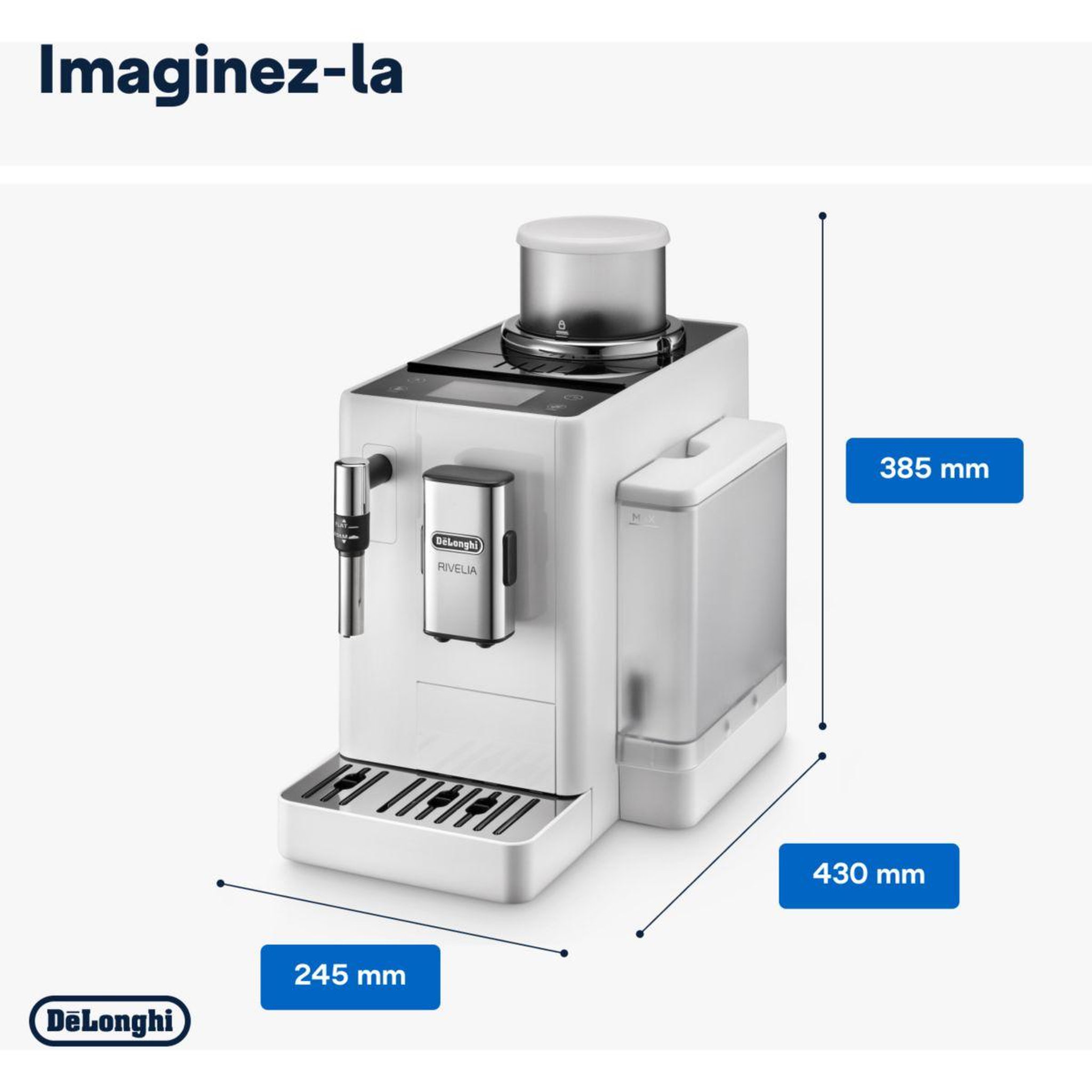 Voir la diapositive 4 : DELONGHI Expresso broyeur feb4435.w rivelia blanche