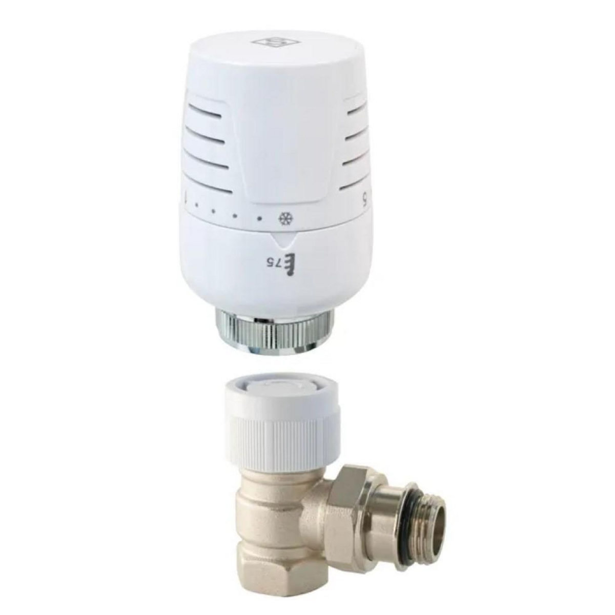 CENTRALE BRICO Robinet thermostatique T302 équerre 3/4 en laiton blanc