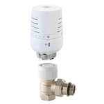 CENTRALE BRICO Robinet thermostatique T302 équerre 3/4 en laiton blanc
