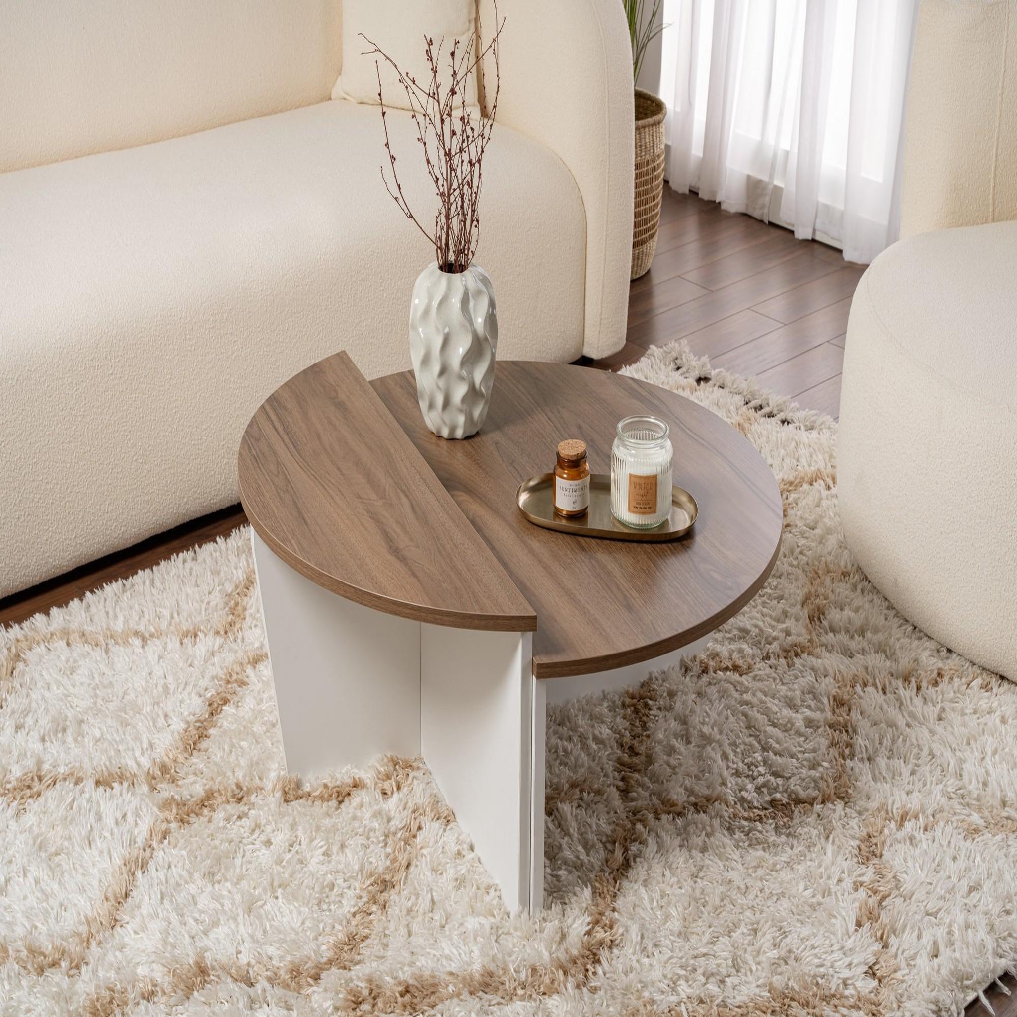 Voir la diapositive 3 : Habitat et Jardin Table basse en bois  orion  90 x 60 x 30 cm - noyer