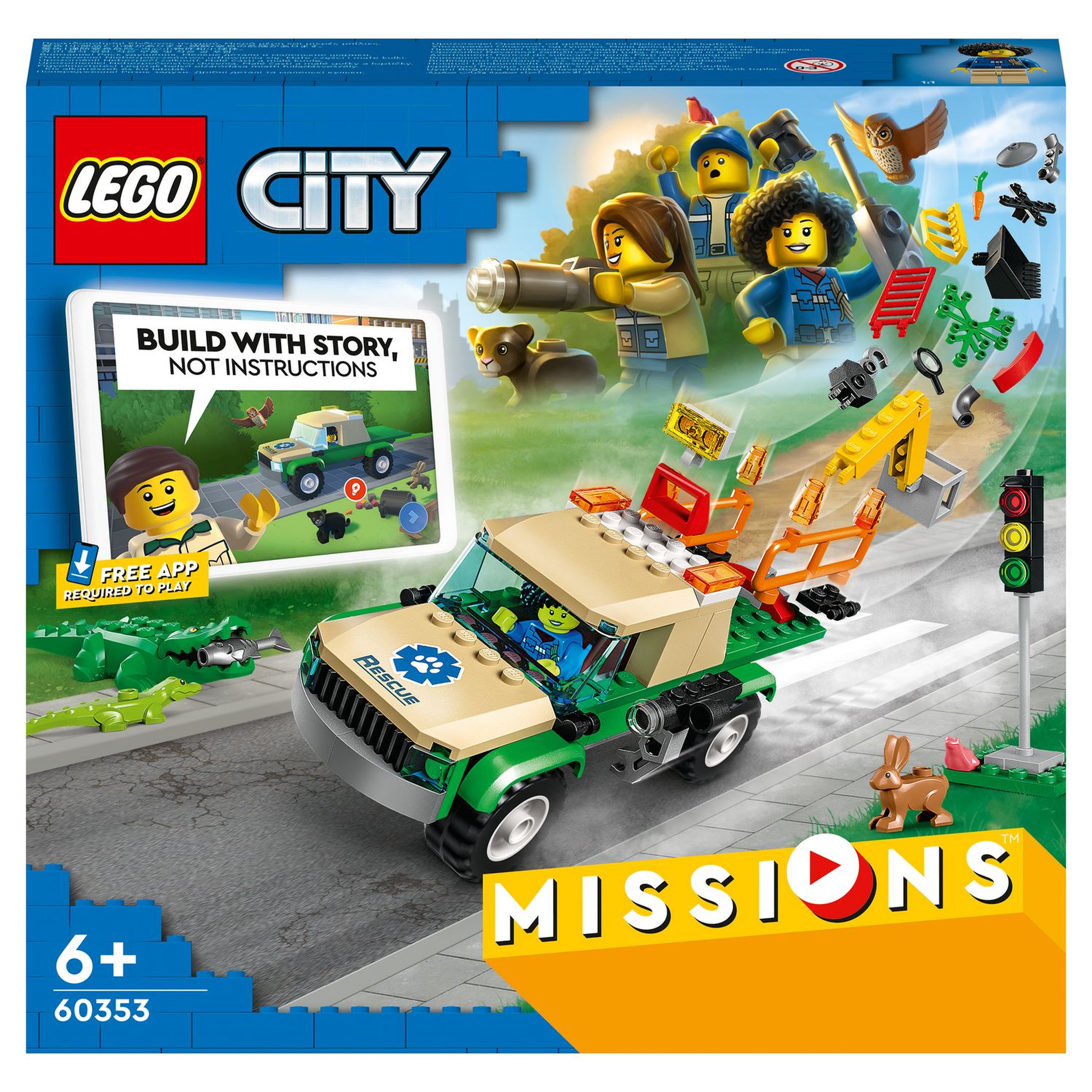 LEGO City 60353 Mission de sauvetage des animaux sauvages? Jouet de Construction Interactif avec Briques, Camion, Figurines Animales et 3 Minifigurines