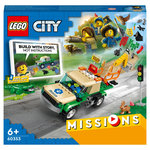LEGO City 60353 Mission de sauvetage des animaux sauvages? Jouet de Construction Interactif avec Briques, Camion, Figurines Animales et 3 Minifigurines