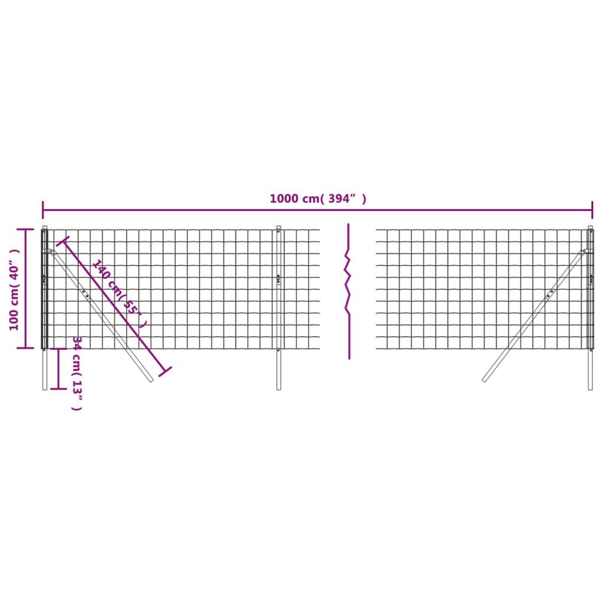 Voir la diapositive 6 : VIDAXL Cloture en treillis metallique vert 1x10 m acier galvanise