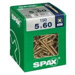 CENTRALE BRICO Lot de 150 vis acier tête fraisée pozidriv SPAX, Diam.5 mm x L.60 mm