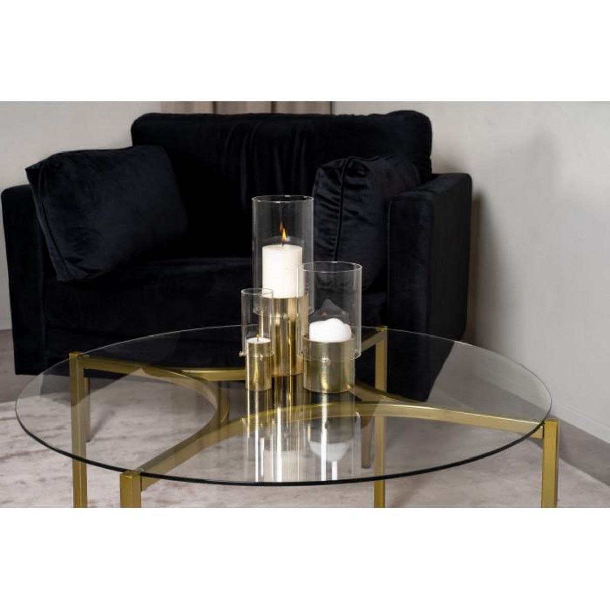 Paris Prix Table Basse Design en Verre  Kivik  90cm Or