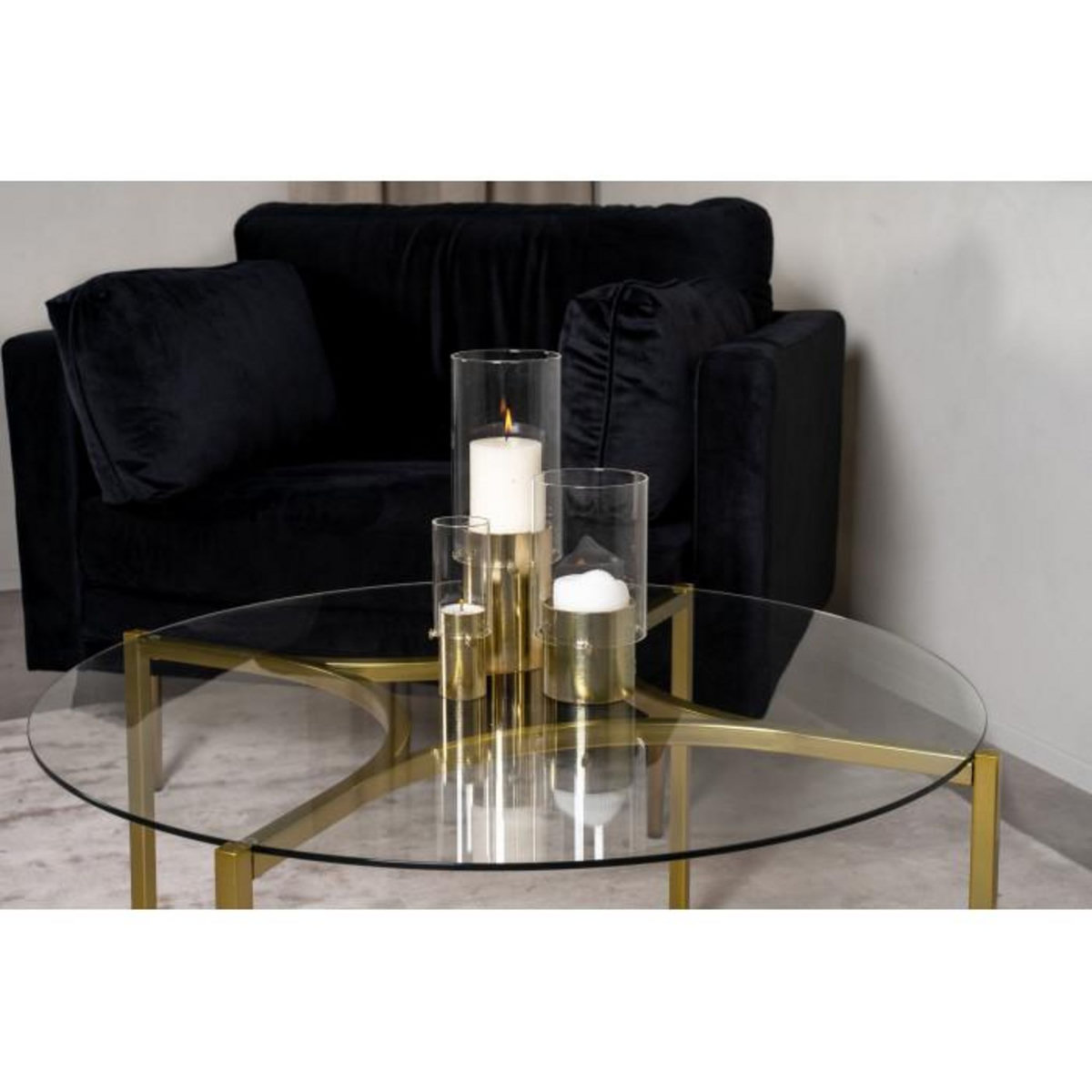 Paris Prix Table Basse Design en Verre  Kivik  90cm Or