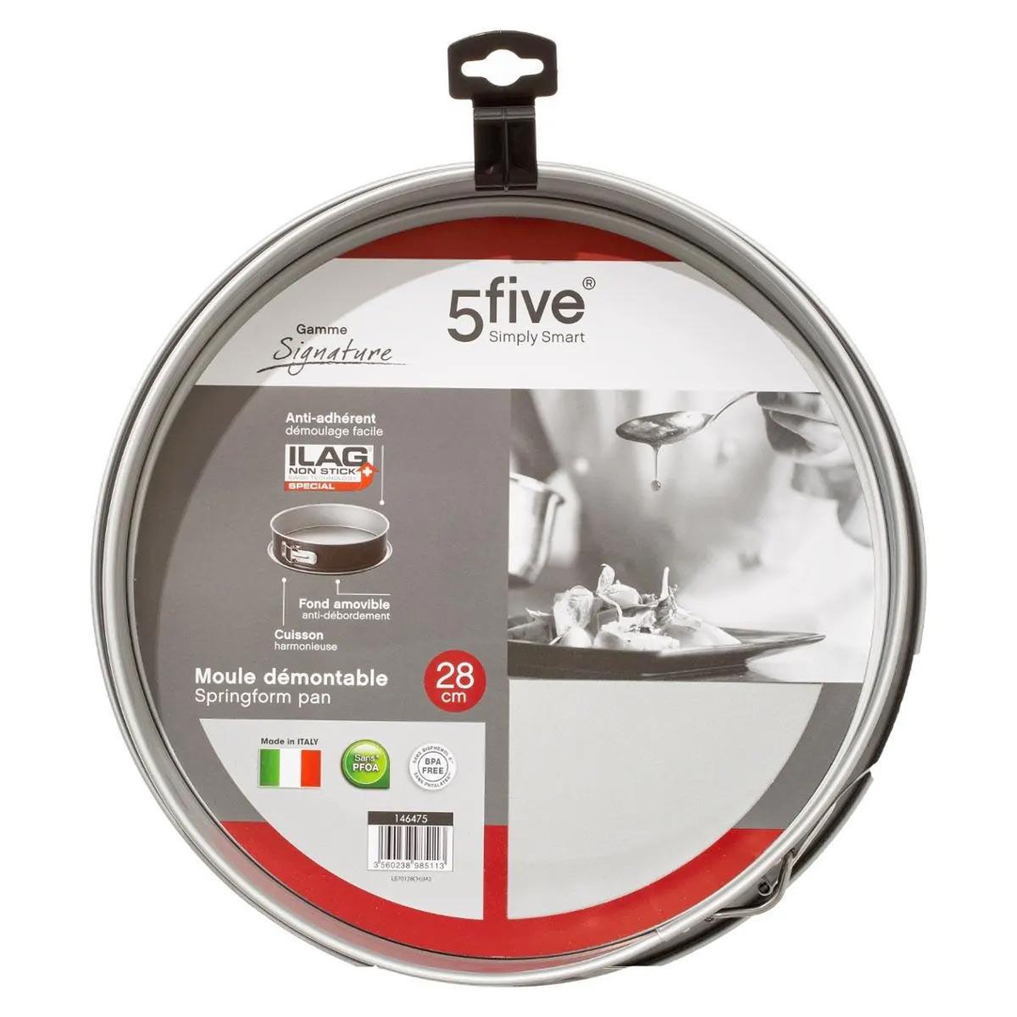 Voir la diapositive 5 : FIVE Moule en Métal Démontable  Signature  28cm Noir