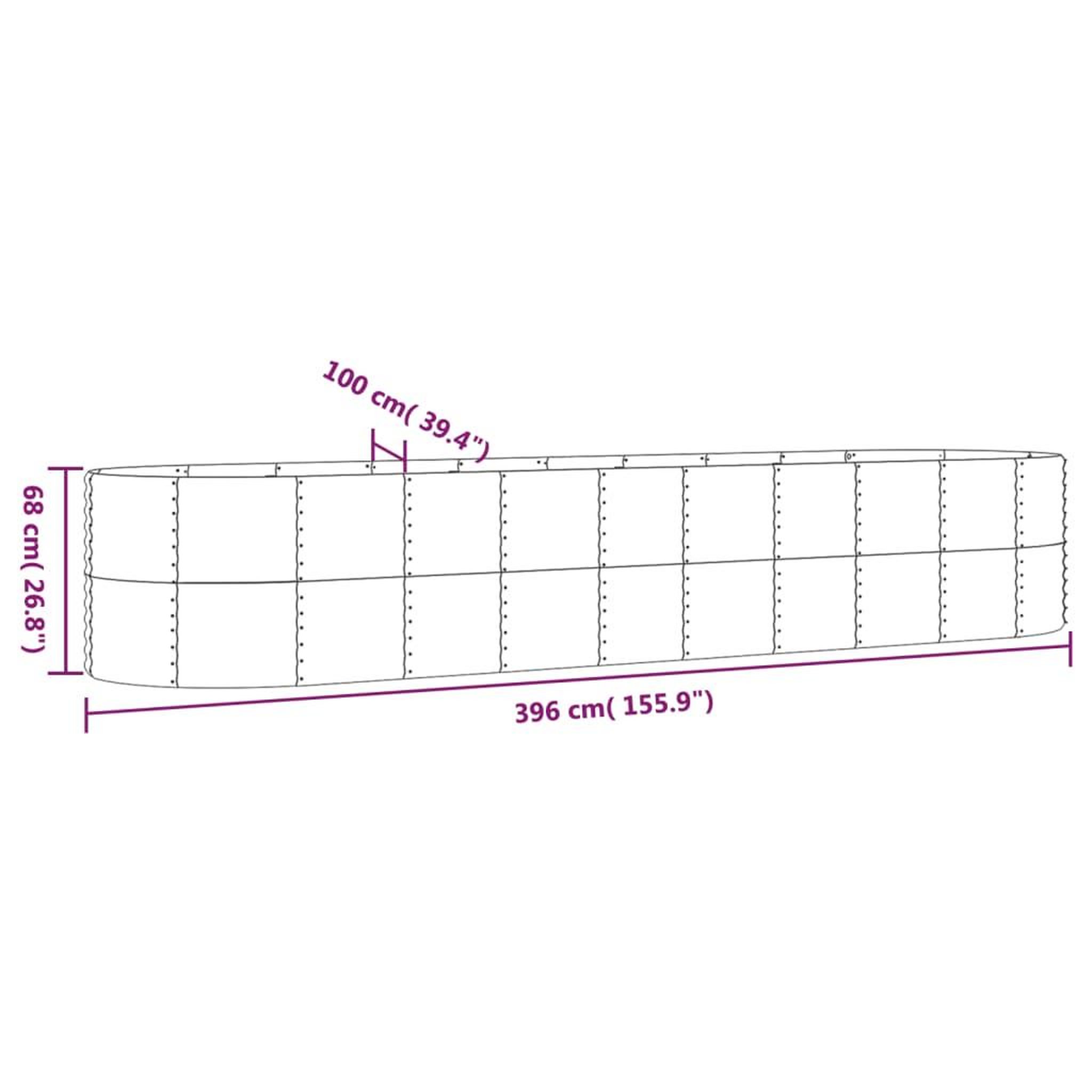 Voir la diapositive 6 : VIDAXL Lit sureleve de jardin Acier enduit de poudre Argente