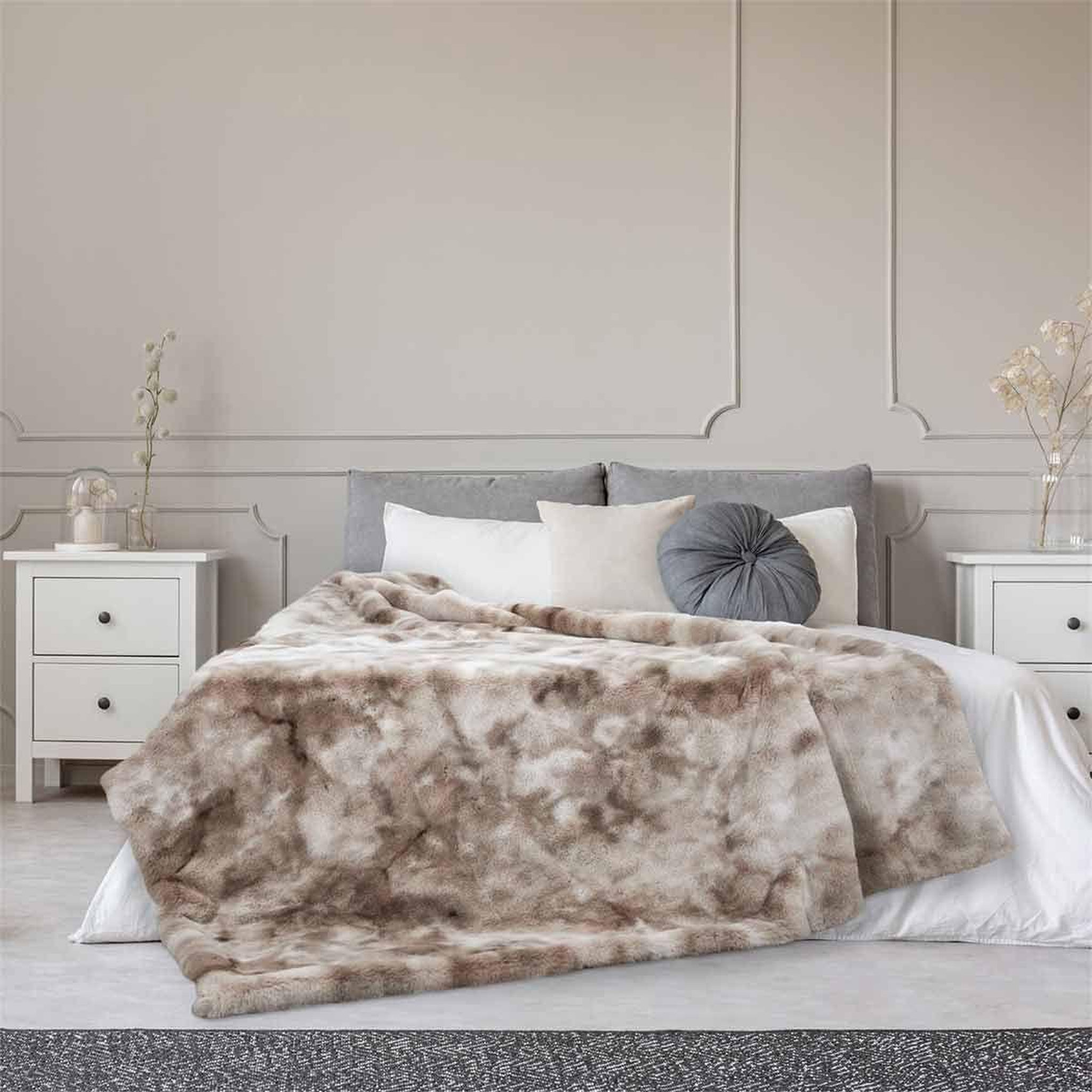 Voir la diapositive 5 : The Home Deco Factory Plaid imitation fourrure  opulence  140x200cm marron