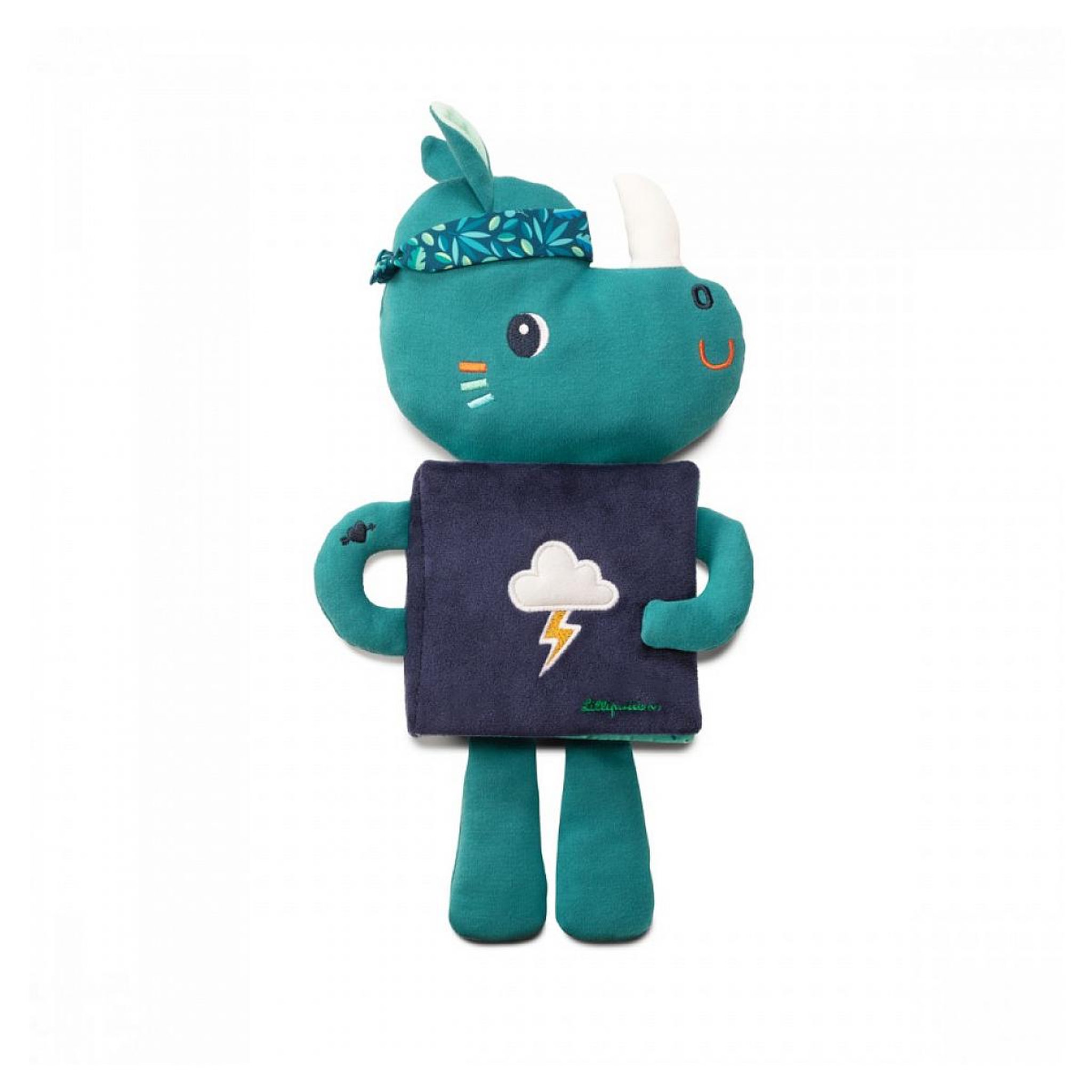LILLIPUTIENS Livre doudou Marius le rhinoceros