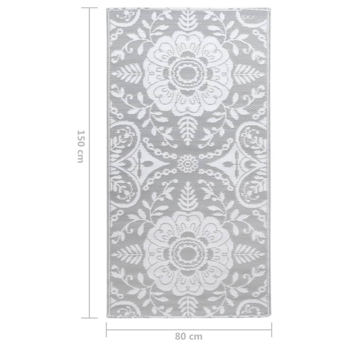 VIDAXL Tapis d'exterieur ARAKIL Gris clair 80x150 cm PP