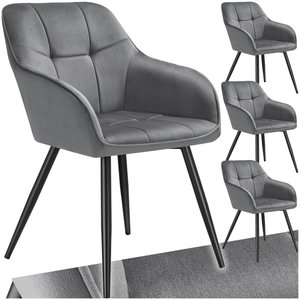 Lot De 2 Chaises De Salle à Manger Rembourrées Velours Matelassé - Design Scandinave, Pieds Acier Doré, Capacité 120 Kg