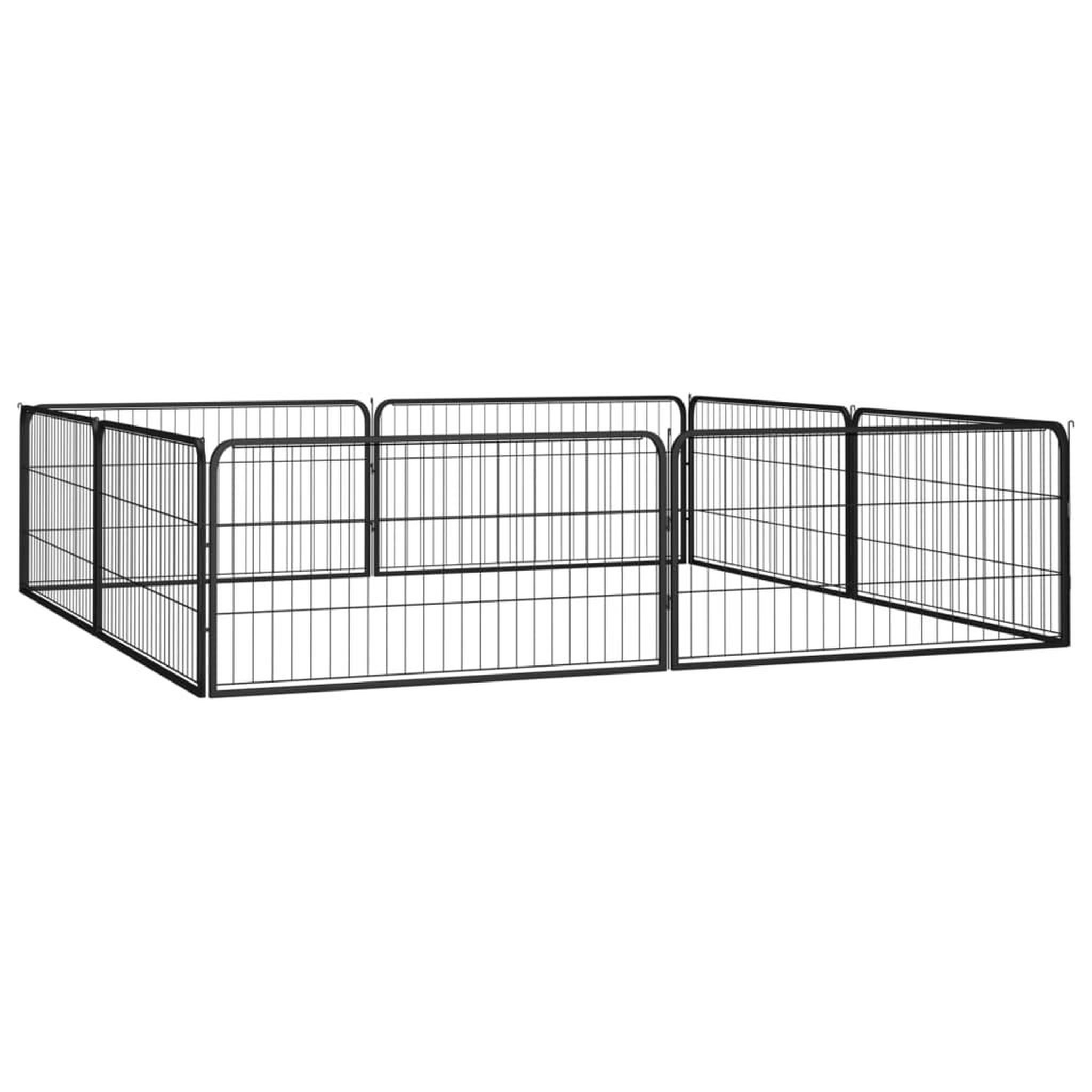 Voir la diapositive 3 : VIDAXL Parc pour chien 8 panneaux Noir 100x50cm Acier enduit de poudre