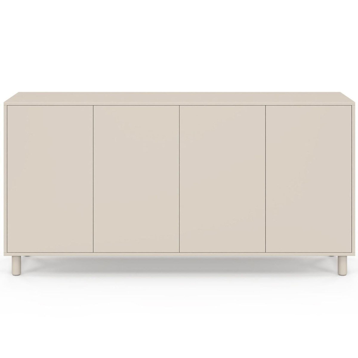 ID MARKET Buffet 160 cm BERTILLE 4 portes bois coloris beige