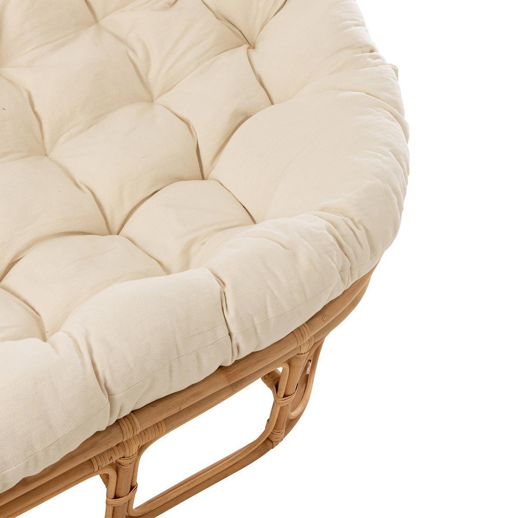 Voir la diapositive 6 : J-LINE Fauteuil & coussin en rotin  roni  179cm naturel