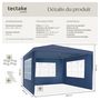 Voir la diapositive 6 : tectake Pavillon 3 x 3 m avec système d'emboîtement bleu