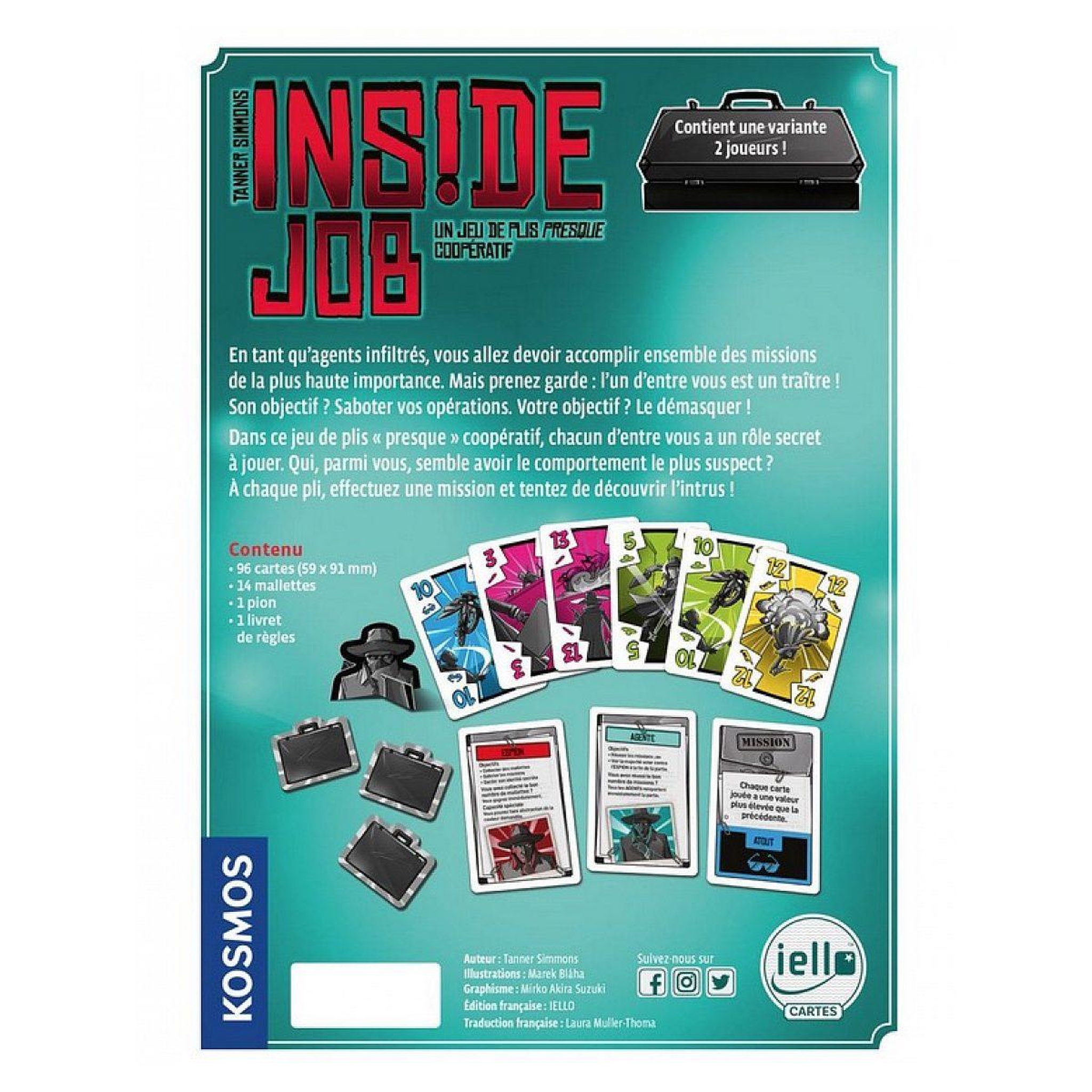 Voir la diapositive 2 : Iello Inside job un jeux de plis presque cooperatif