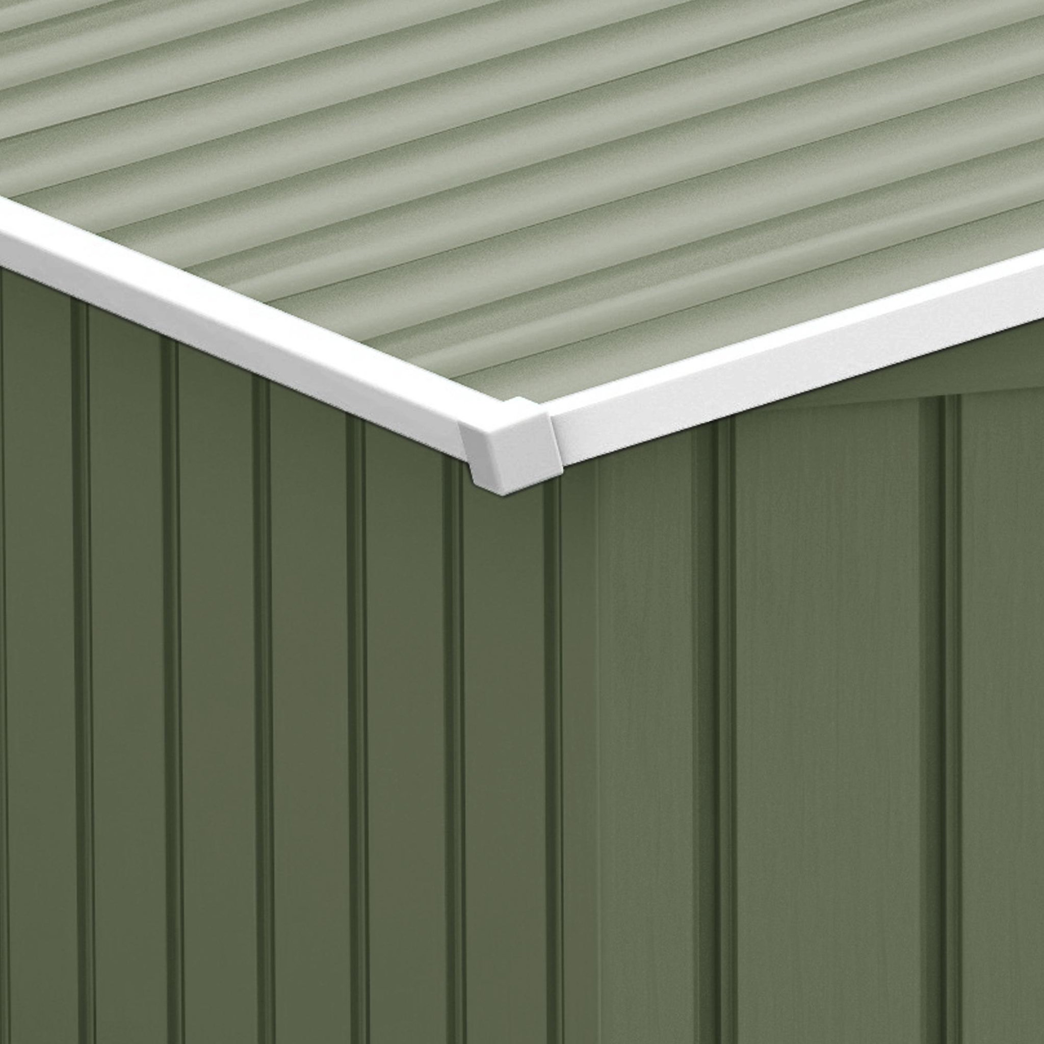 Voir la diapositive 4 : OUTSUNNY Abri de jardin - remise pour outils - cabanon double porte coulissante - fondation incluse - dim. 277L x 191l x 192H cm - tôle d'acier ondulée vert clair