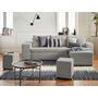 Voir la diapositive 2 : BEST MOBILIER California - canapé d'angle réversible convertible - avec coffre, tablette et poufs - en velours côtelé - 4 places