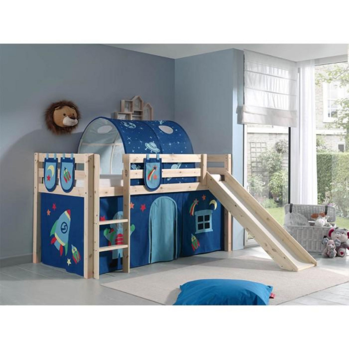 Paris Prix Pack - Lit Enfant, Tente, 3 Pochettes & Tunnel  Pino Astronaute II  Naturel