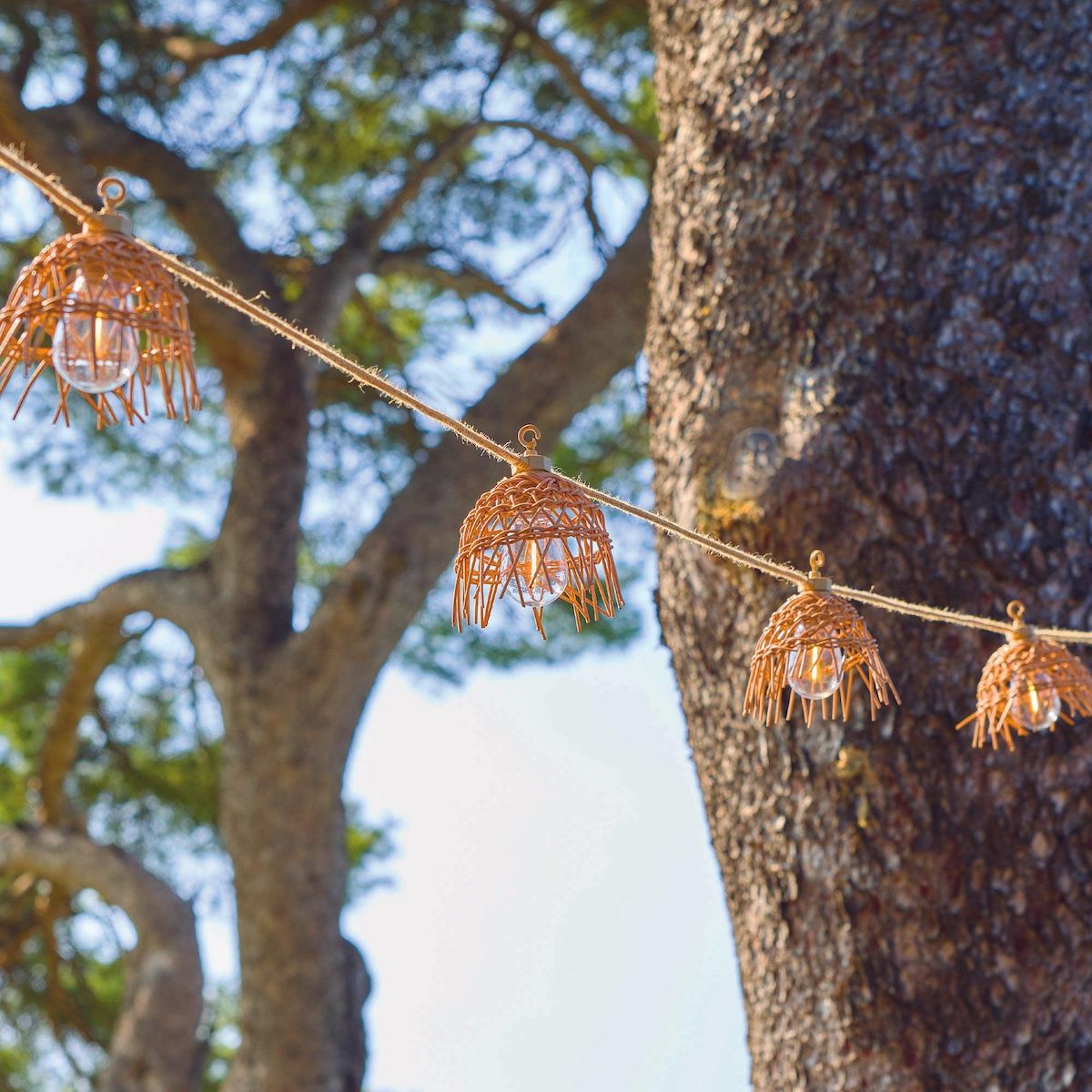 Lumisky Guirlande solaire HAWAII Beige Corde 6m