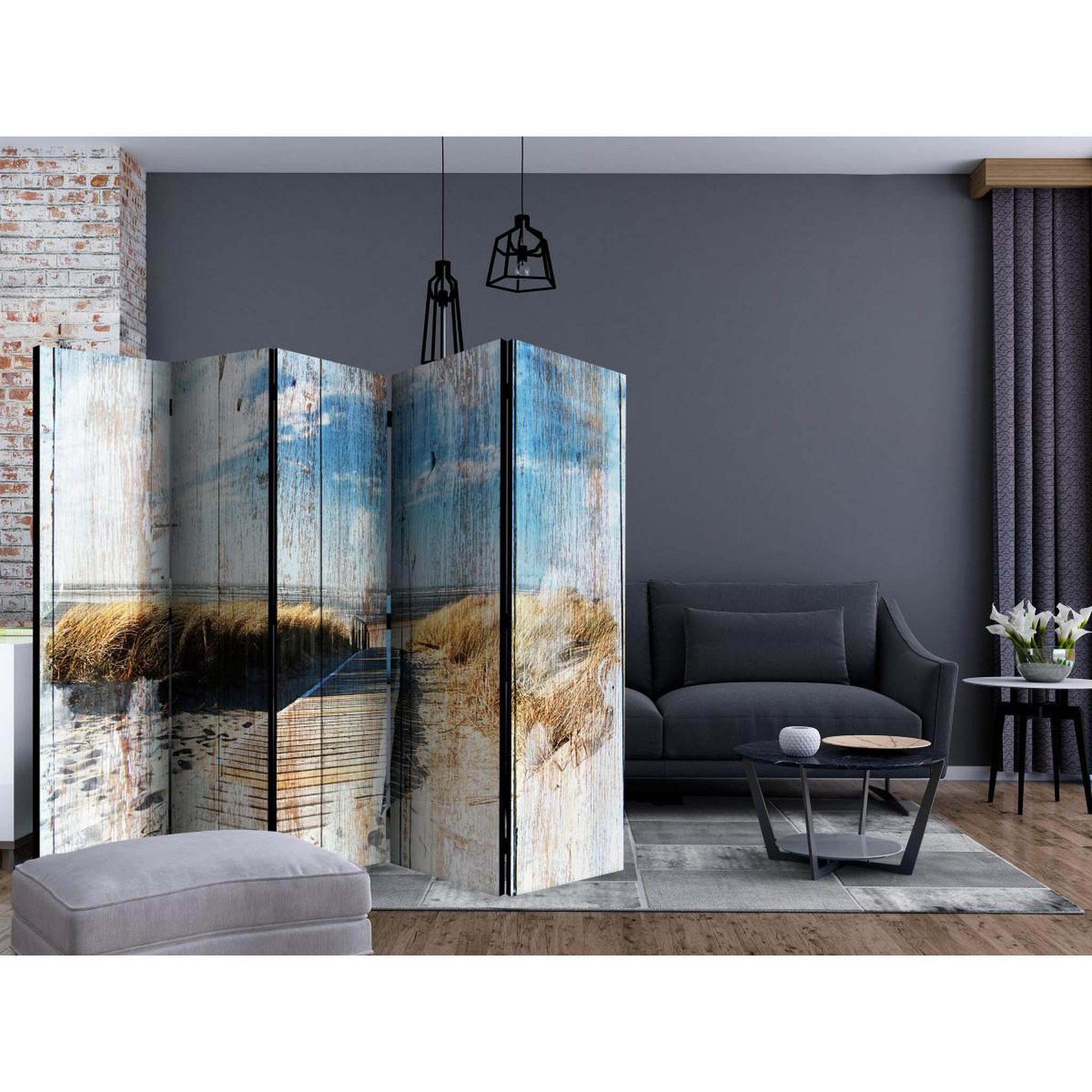 Voir la diapositive 2 : Paris Prix Paravent 5 volets  unforgettable summer  172x225cm