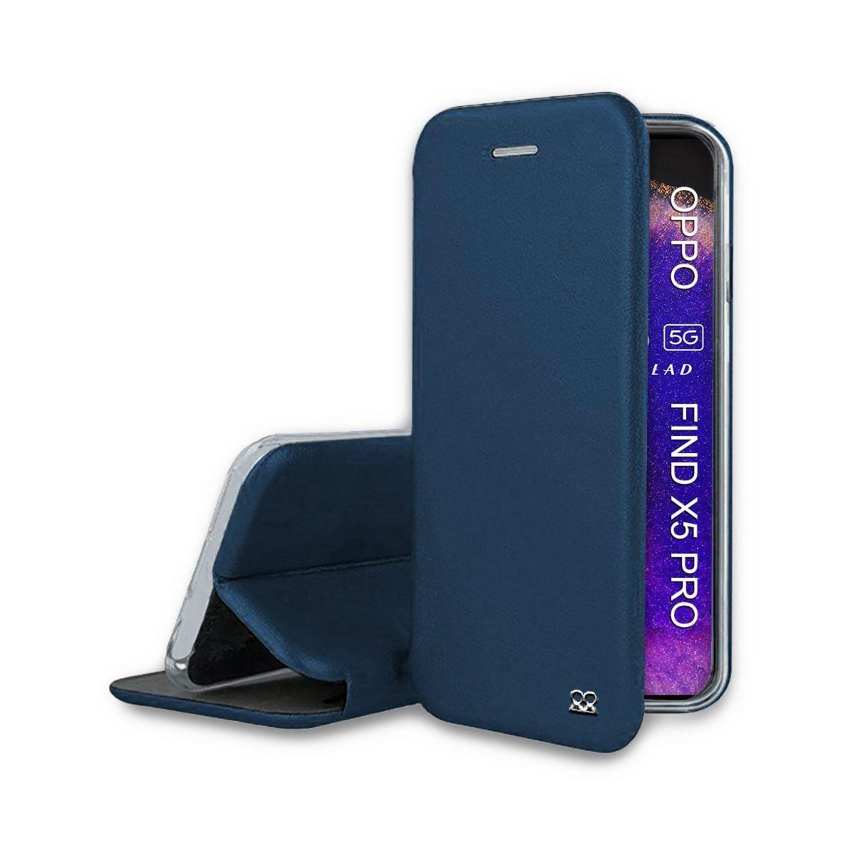 IBROZ Etui Oppo Find X5 Pro Etui Cuir Bleu