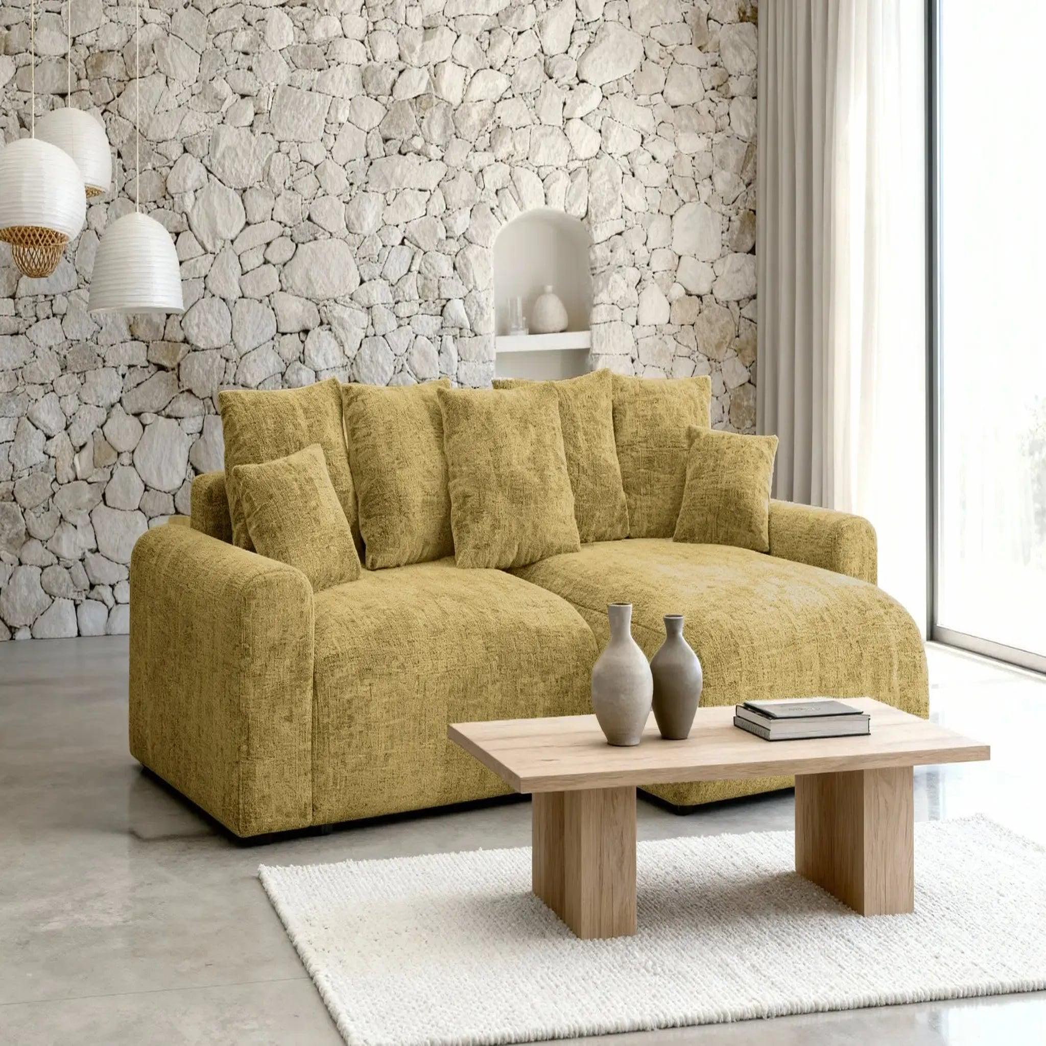 Voir la diapositive 6 : CASANOVA PARIS Oli - canapé d'angle convertible tissu chenille 4 places