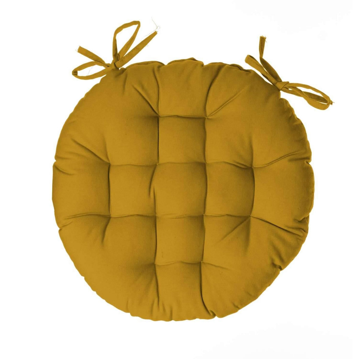 ATMOSPHERA Galette de chaise ronde Alix - Diam. 38 cm - Jaune