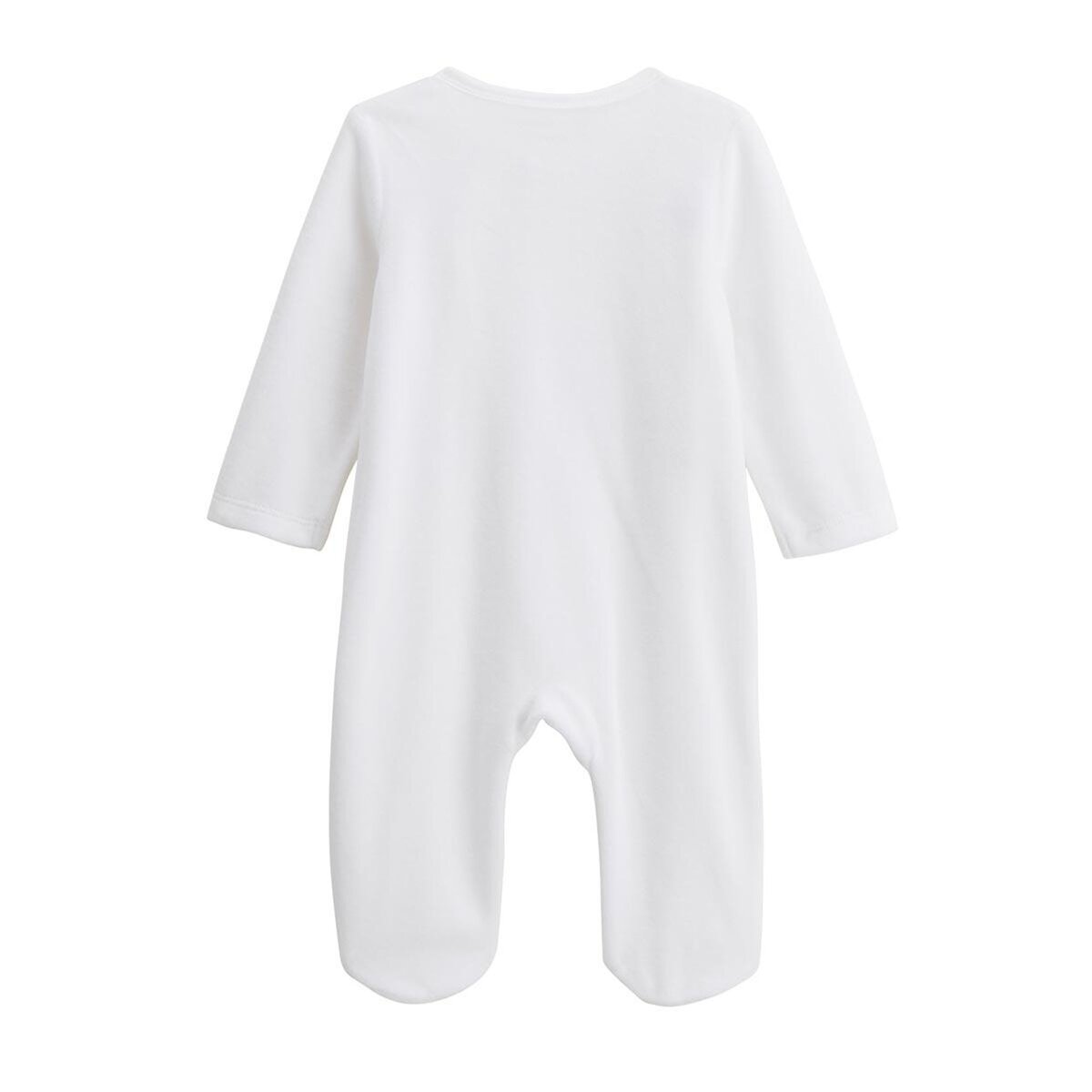 Petit Béguin Lot de 2 pyjamas bébé en velours ouverture zippée Perle