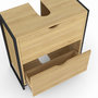 Voir la diapositive 6 : ID MARKET Meuble sous-lavabo salle de bain 2 tiroirs DETROIT design industriel