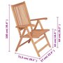 Voir la diapositive 6 : VIDAXL Chaises inclinables de jardin lot de 2 Bois de teck solide
