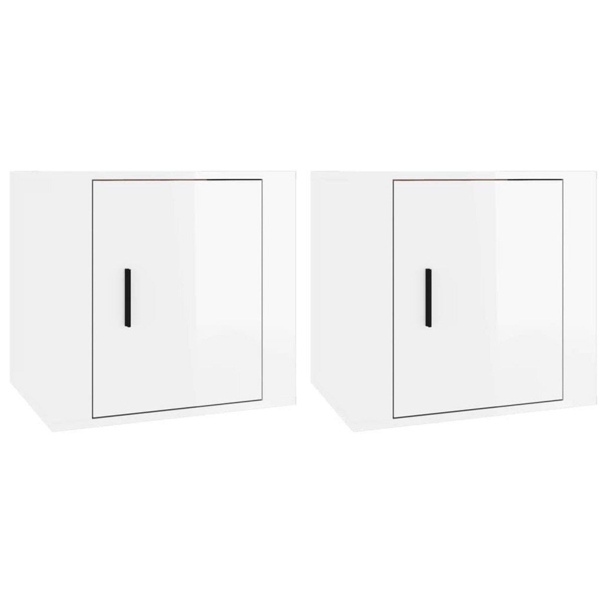 VIDAXL Tables de chevet 2 pcs Blanc brillant 50x39x47 cm